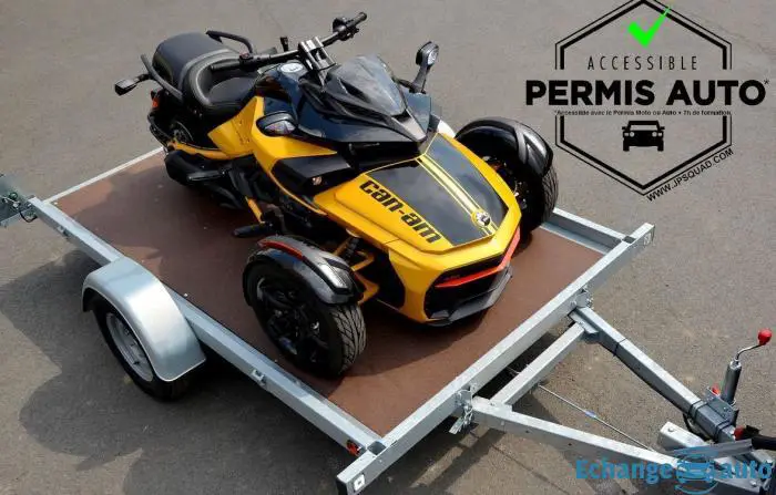 Remorque plateau quad moto spyder permis b